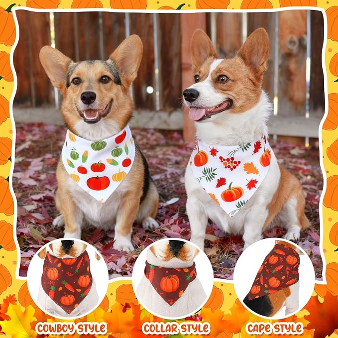 Aliceset 180 Pcs Fall Dog Bandanas Bulk Thanksgiving Bandana - Image 4