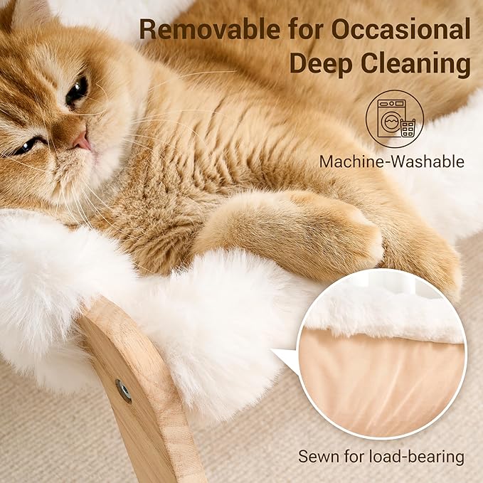 Solid Wood Cat Couch Bed for Indoor Cats, Modern Cat Sofa - Image 5