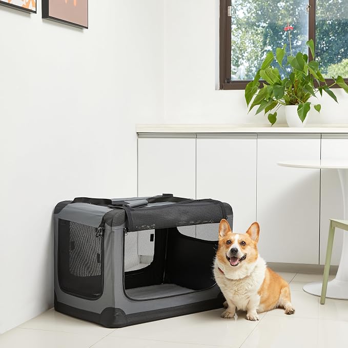 Amazon Basics 4-Door Portable Folding Soft Dog Crate, Collapsible Travel Kennel - Image 7