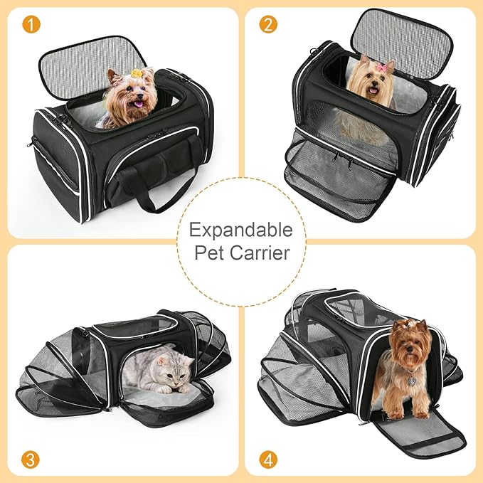 Estarer Soft Sided Pet Carrier Airline Approved, 4 Sides Expandable Collapsible - Image 2