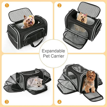 Estarer Soft Sided Pet Carrier Airline Approved, 4 Sides Expandable Collapsible - Image 2