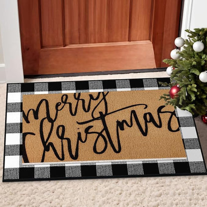 Tinideya 2 Pcs Door Mat Welcome Non Slip Coir Mats Floor Layering Doormats - Image 6