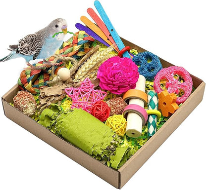 Natural Bird Toy Foraging Parrot Shredding Toys Box Conure Chewing Toys by LOPERDEVE