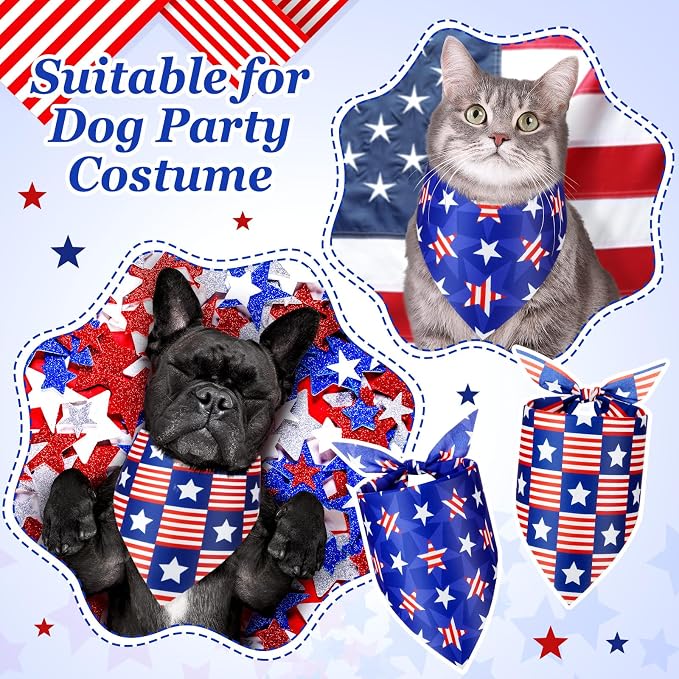 200 Pcs Patriotic Dog Bandanas Bulk Veterans Day Bandanas - Image 4