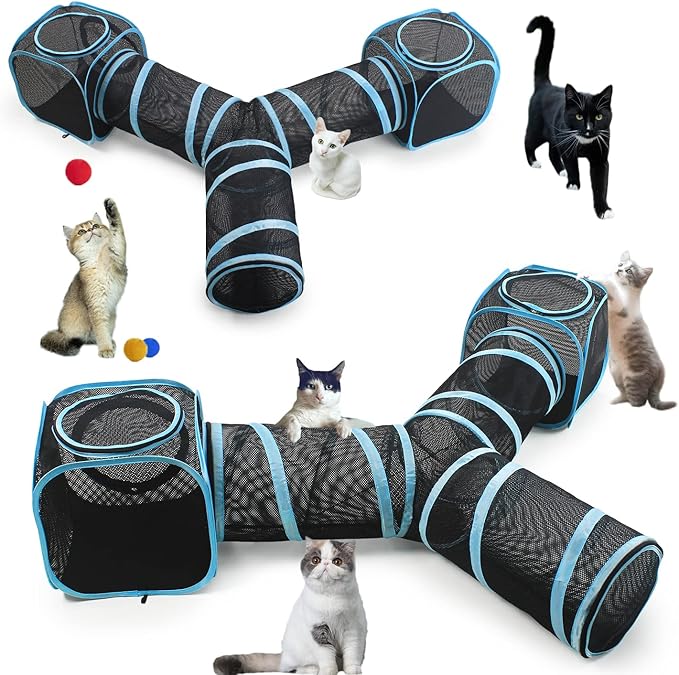 INTURN Cat Furniture Tent for Indoor and Outdoor Playpen Portable Cat Tunnels - Image 5