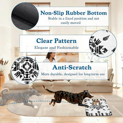 Black Boho Art Dog Food Mat–Christmas Stocking Absorbent Quick Dry Feeding - Image 4