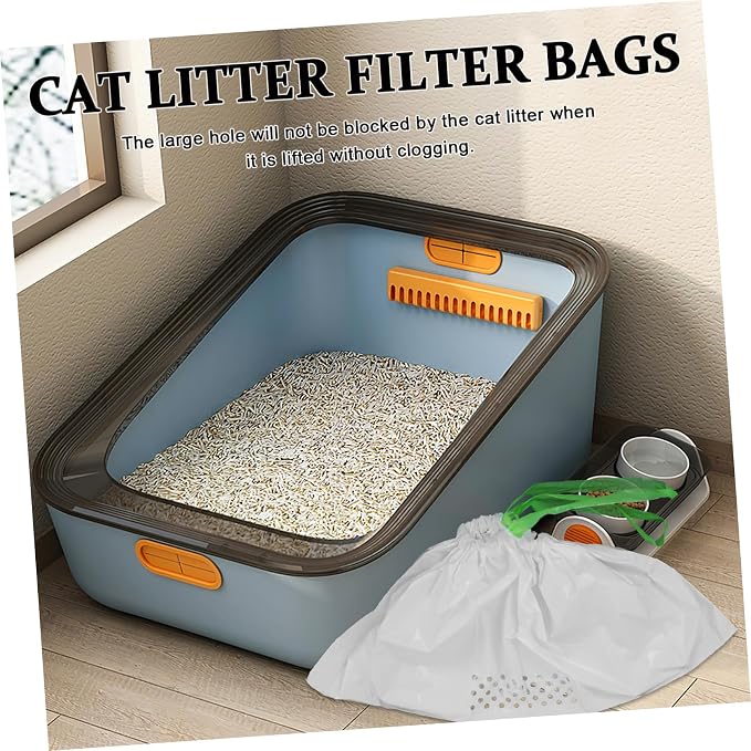 7Pcs Cat Litter Filtering Pouch Durable White Cat Litter Supplies - Image 9