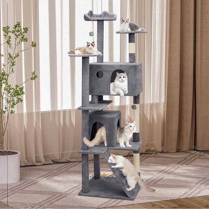 Athena Collection Cat Tree, 77 Inch Cat Tower - Image 3