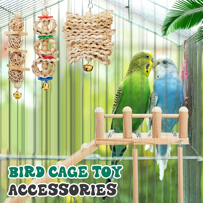 10 Pcs Parrot Swing Toys and Bird Perches Platform - Image 2
