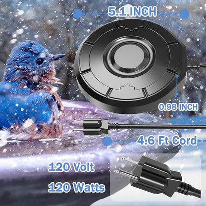 Bird Bath Heater for Outdoors in Winter, Birdbath Water Heater 120 W Pond - Image 5
