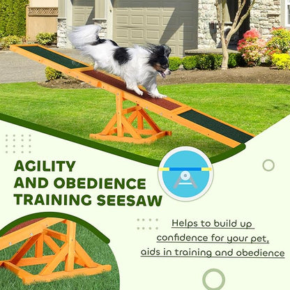 PawHut Wooden Dog Agility Seesaw - Image 6