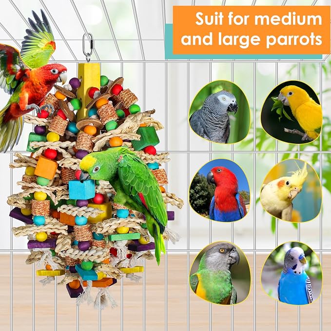 Medium Large Parrot Toys 20in Chewable Bird Toy - Image 3