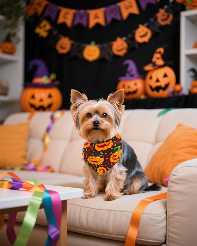 PET SHOW 50 Pack Halloween Small Dog Bandanas Bulk XS Washable Puppy Girl Boy - Image 8