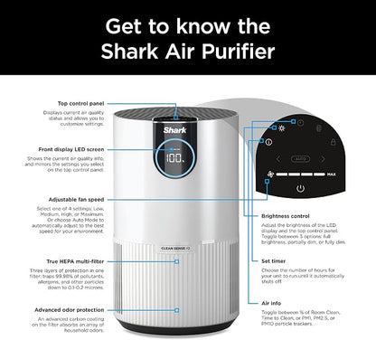 Shark Air Purifier for Home, Clean Sense, for Bedroom, Home Office, - Image 13