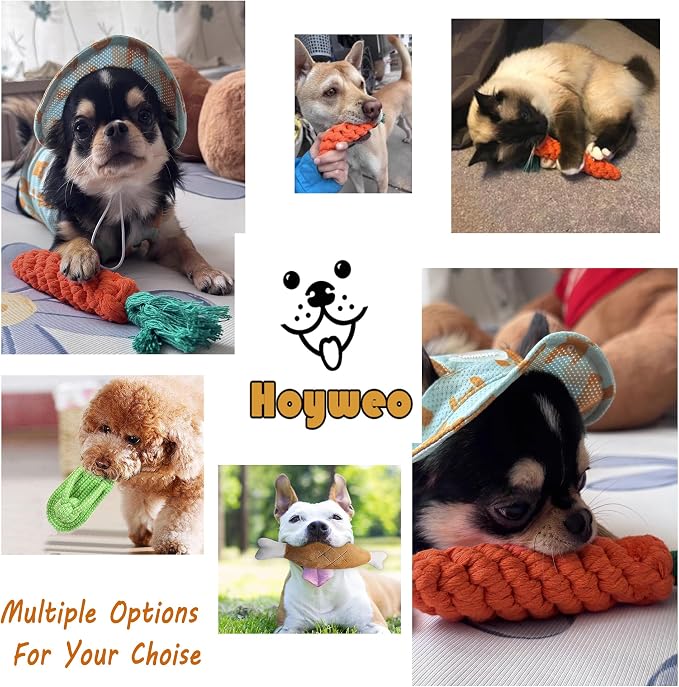 3PCS Natural Cotton Rope Toys for Small Dogs and Puppies, Dog Dental Care Chew - Image 7
