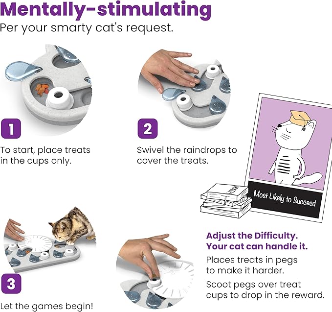 Catstages Nina Ottosson Rainy Day Puzzle & Play – Interactive Cat Puzzle Feeder - Image 6