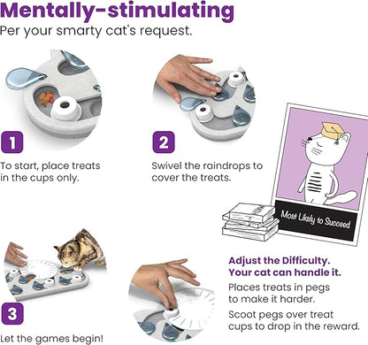 Catstages Nina Ottosson Rainy Day Puzzle & Play – Interactive Cat Puzzle Feeder - Image 6