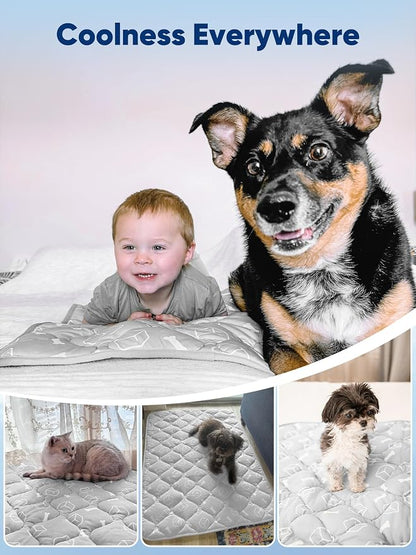 Rywell Dog Cooling Mat 2.0, Elegant Grey Edition, 24 * 18 Thickened Cooling Pad - Image 9