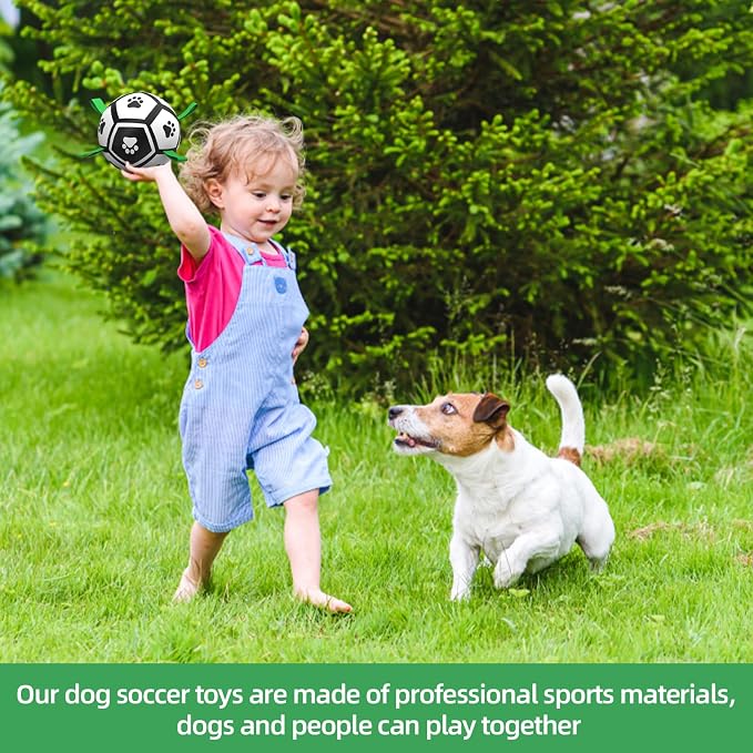 QDAN Dog Toys Soccer Ball with Straps, Interactive Toys - Image 4