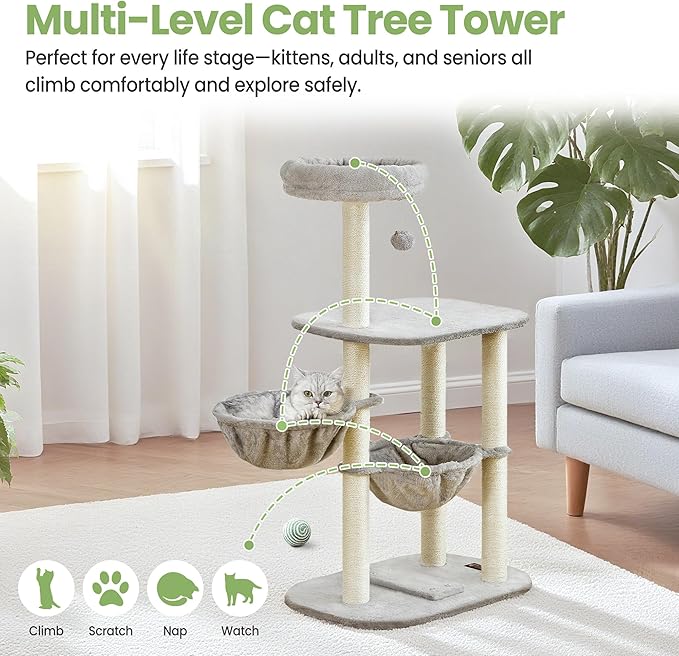 Small Cat Tree Tower with Lots of Scratching Posts - Image 6
