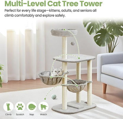 Small Cat Tree Tower with Lots of Scratching Posts - Image 6