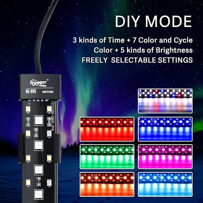 hygger 24/7 Mode Submersible Aquarium LED Light, Full Spectrum Hidden Fish Tank - Image 2
