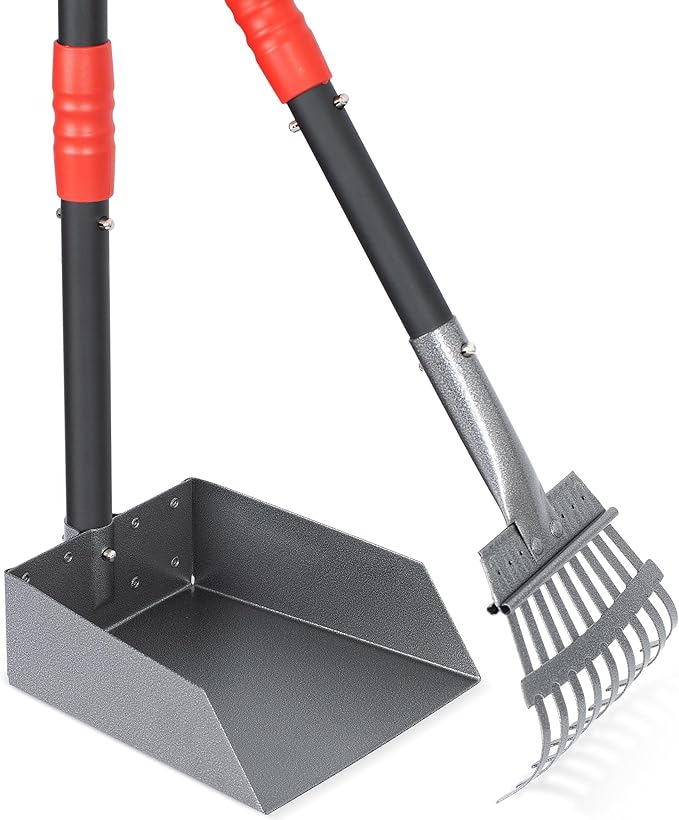 Heeyoo Dog Pooper Scooper, Dog Poop Tray and Rake Set, Pet Waste Removal Scoop by Heeyoo
