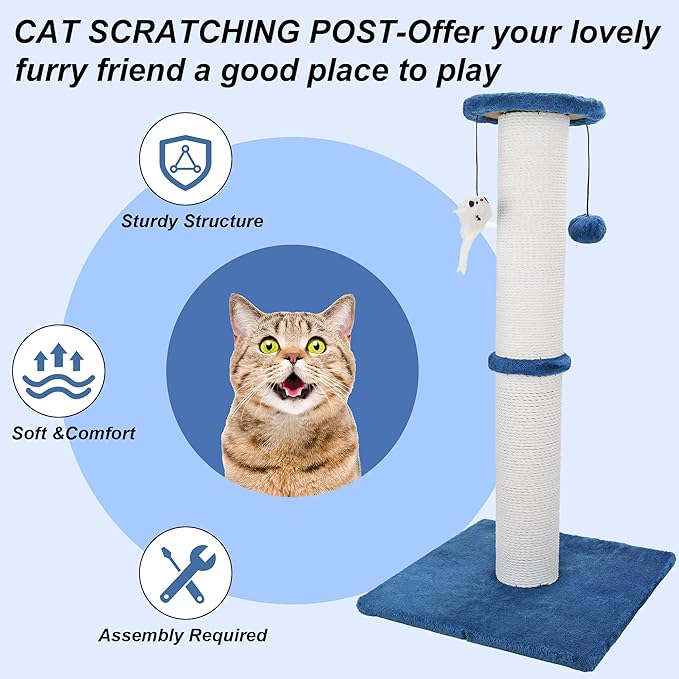 Cat Scratching Post 34 Inches Heavy Duty and Thicker Cat Scratching Post Sisal - Image 7