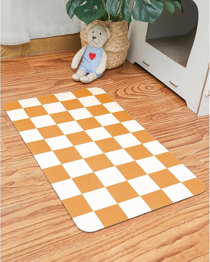 Ralxion Checkered Dog Feeding Mat, Absorbent Mats by Ralxion