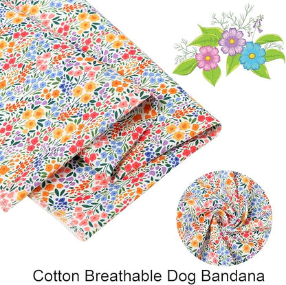 ARING PET Girl Dog Bandana, Spring Summer Daisy Floral Pet Bandana Scarf - Image 2