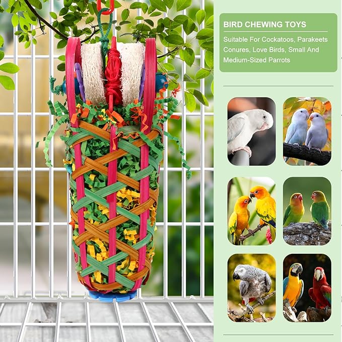 Kyouki Parakeets Toys, Love Birds, Small & Medium Parrots, Fun Foraging & - Image 3