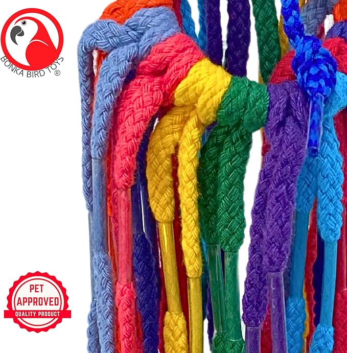 Bonka Bird Toys 51214 Small Aglet Heaven Cotton Shoelace Toy - Image 5