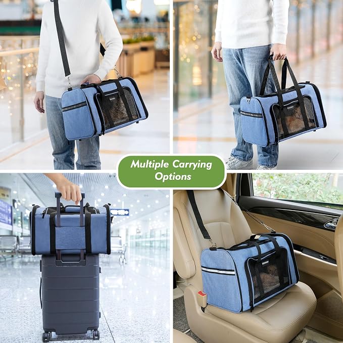 Soundy Large Cat Carrier Dog Carrier Under 25 Lbs, Collapsible Ventilated - Image 7