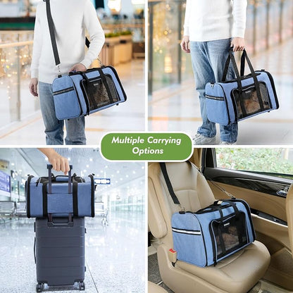 Soundy Large Cat Carrier Dog Carrier Under 25 Lbs, Collapsible Ventilated - Image 7