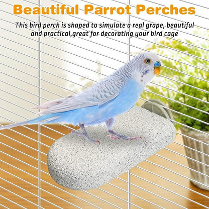 PINVNBY 6 PCS Large Bird Cage Perch Natural Parrot Beak Grinding Stone Calcium - Image 7