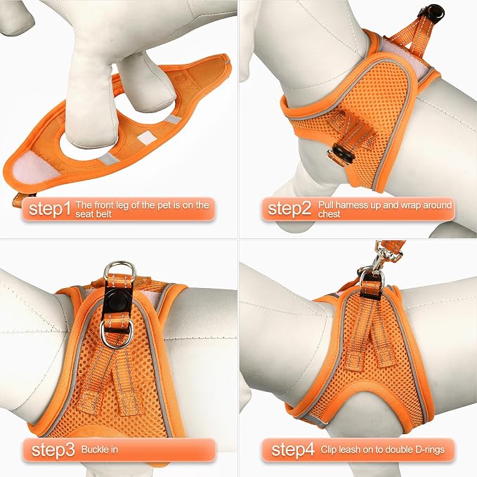 YIMEIS Dog Harness and Leash Set, No Pull Soft Mesh Pet Harness, Reflective - Image 3