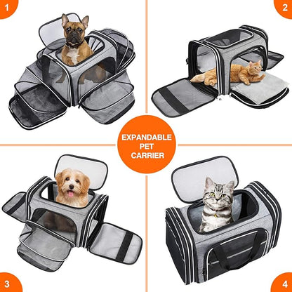 TSA Airline Approved Soft Sided Pet Carrier Top Loading 4 Side Expandable Large - Image 8