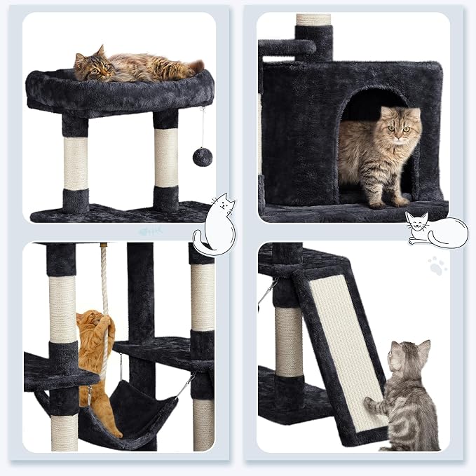 Yaheetech Cat Tree Cat Tower, 63in Multi-Level Pet Furniture - Image 3