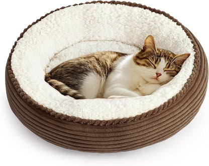 Love's cabin Round Donut Cat and Dog Cushion Bed, 20in Pet Bed by Lovescabin