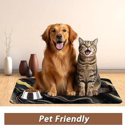 Marble Pet Feeding Mat, Non-Slip Rubber Backing Mat, Cat Dog Accessories - Image 6
