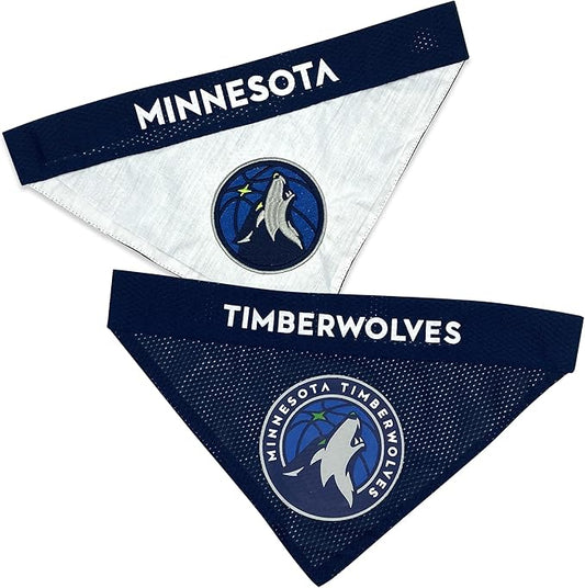 Pets First NBA Dog Bandana -Minnesota Timberwolves Reversible Bandana. 2 Sided by PETSFIRST