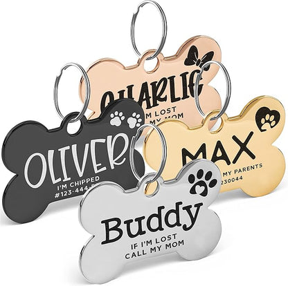 Stainless Steel Engraved Pet ID Tags by PersonalizationLab