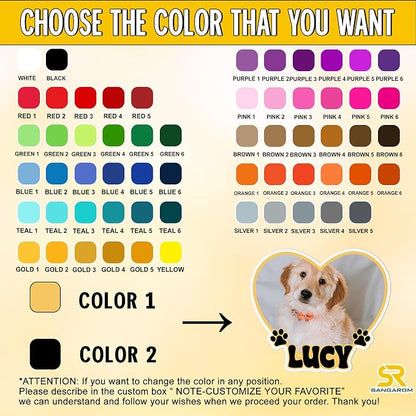 Custom Pet Photo Heart Sticker Personalized Pet Name Decal Cute Pawprint Design - Image 2