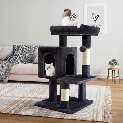 Allewie 29 Inches Cat Tree Tower/Plush Perches Platform/Condo/House/Sisal - Image 2