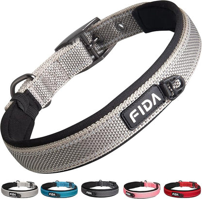 Fida Heavy Duty Dog Collar, Ultra Comfortable Soft Neoprene Padded, Adjustable by Fida