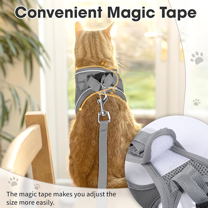 Cat Vest Harness and Leash Set for Walking Escape Proof, Adjustable Kitten - Image 5