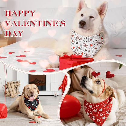 Weewooday 50 Pcs Valentine's Day Dog Bandanas Bulk - Image 4