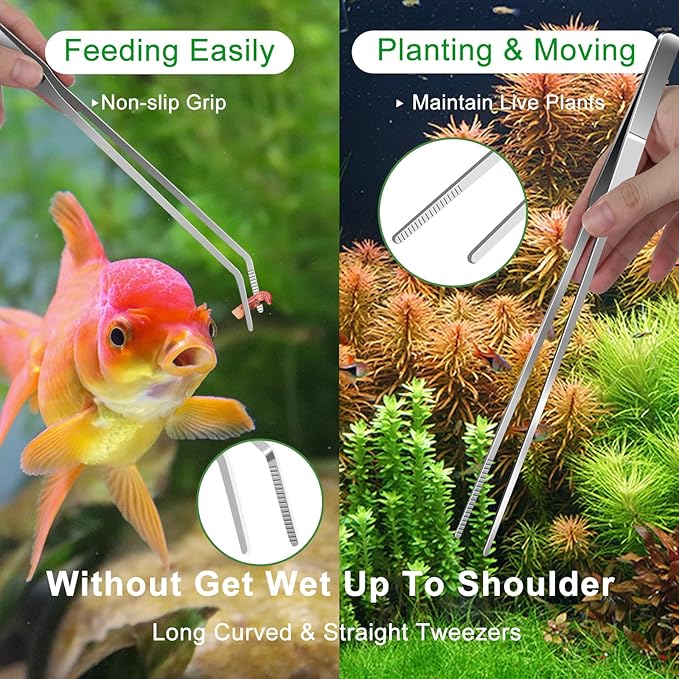 4Pcs Aquascaping Tools, Jeimier Aquascape Kit, Long and Strong Aquarium Tweezers - Image 3