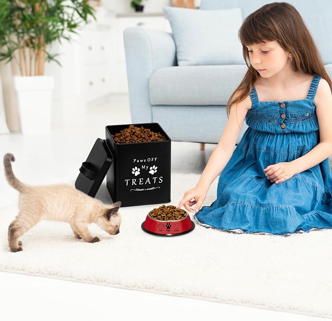 Meraki Home Farmhouse Cat Food and Treats Containers + Feed Scoop + Pet Food - Image 7