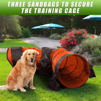28 in 10 Foot Orange Extra Large Dog Agility Tunnel - Image 7